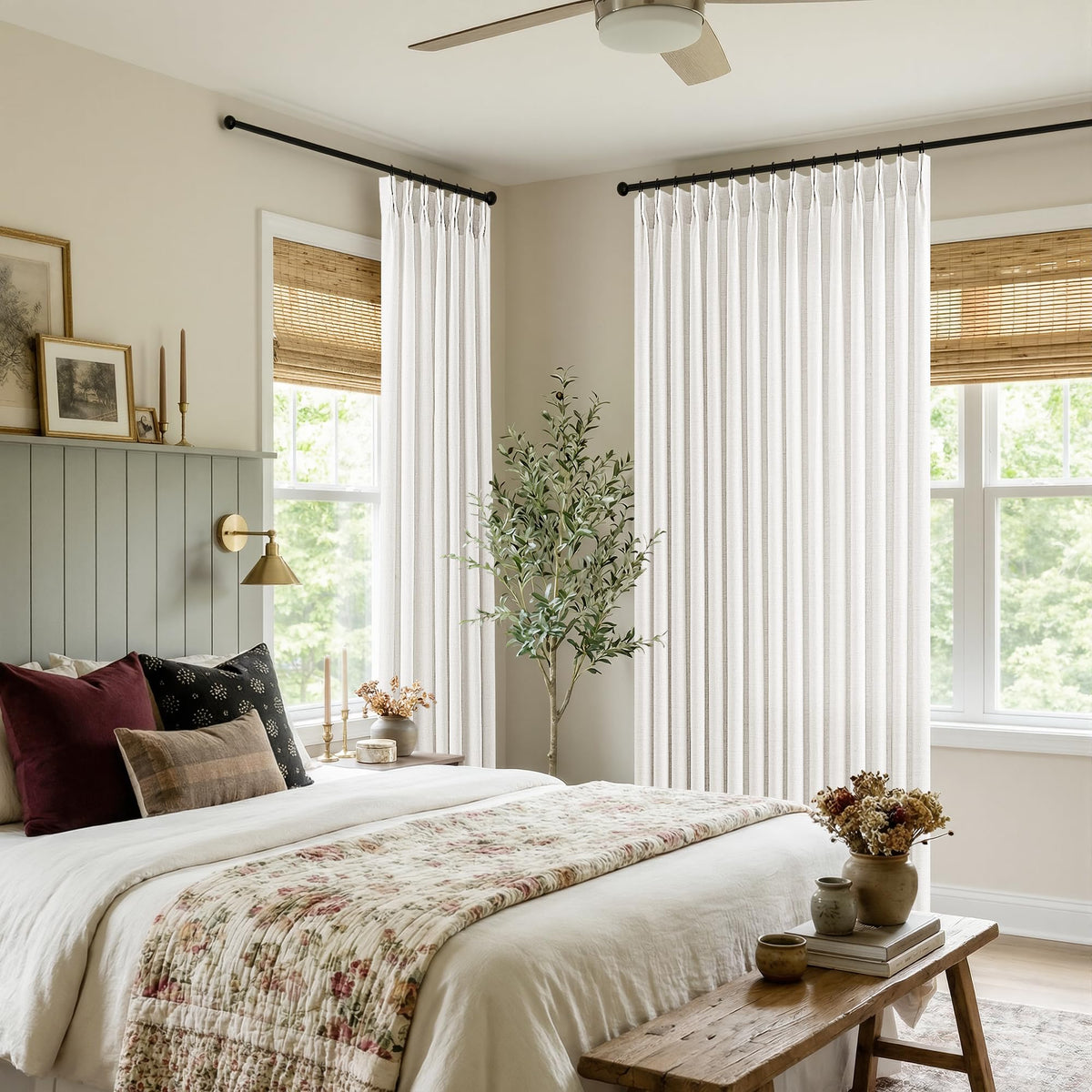 BILEEHOME W72xL108 Inch Extra Wide Curtains for Bedroom High Ceiling Drapes