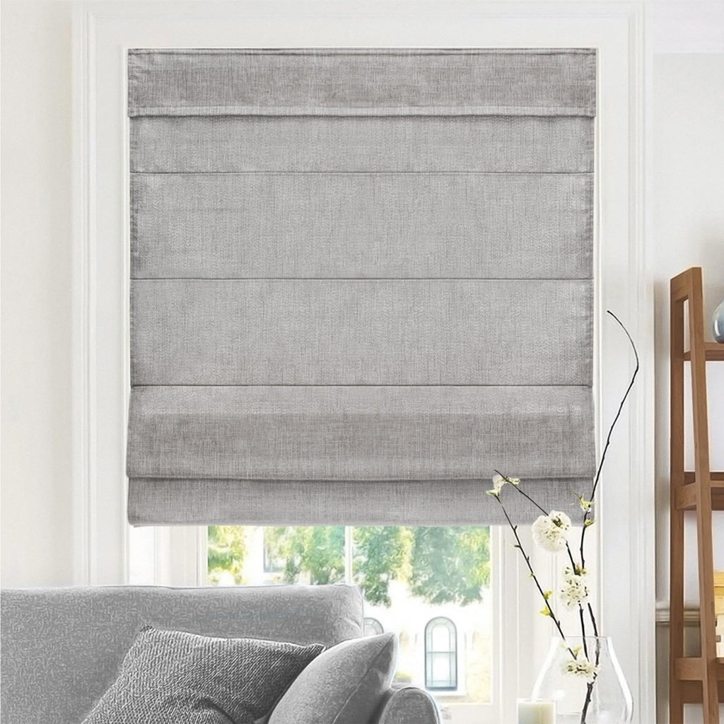 Chicology Cordless Roman Window Shade, Belgian Flax, 29"W x 64"H
