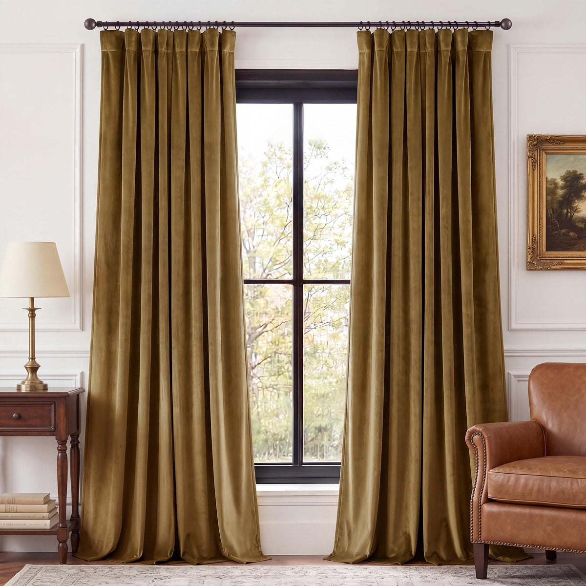 StangH Theater Red Velvet Curtains for Living Room Christmas Decor 2 Panels