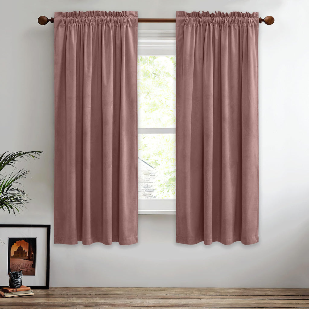StangH Theater Red Velvet Curtains for Living Room Christmas Decor 2 Panels