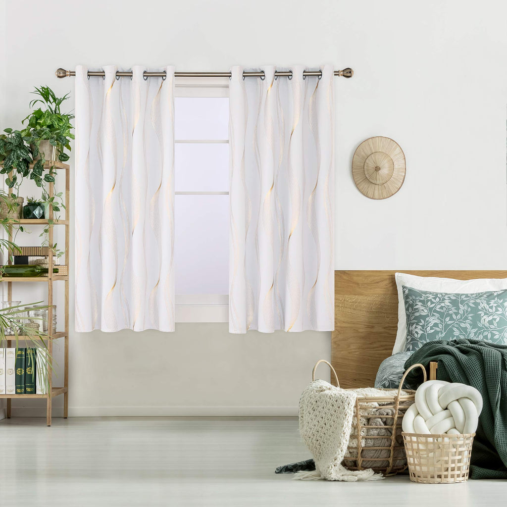 Deconovo Curtains for Living Room, Pattern Blackout Curtains 84 Inches Long