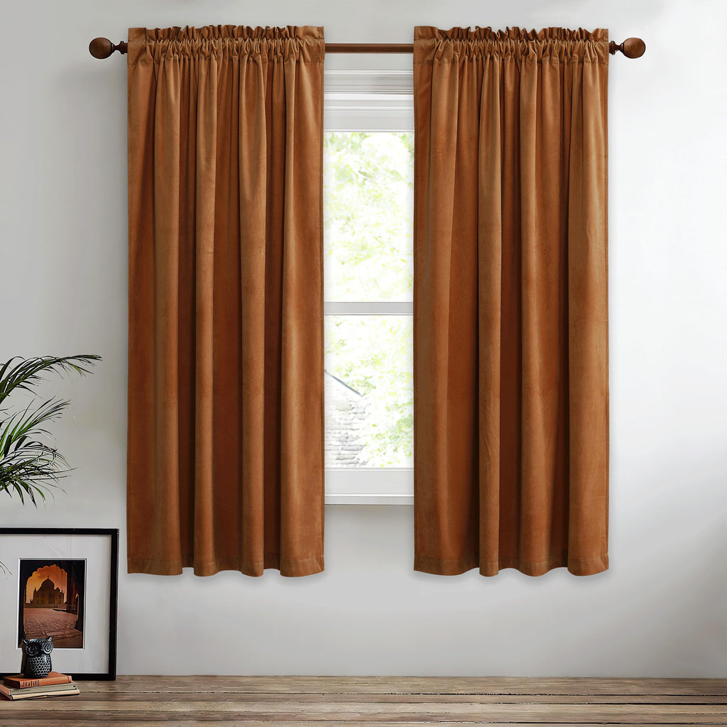 StangH Theater Red Velvet Curtains for Living Room Christmas Decor 2 Panels