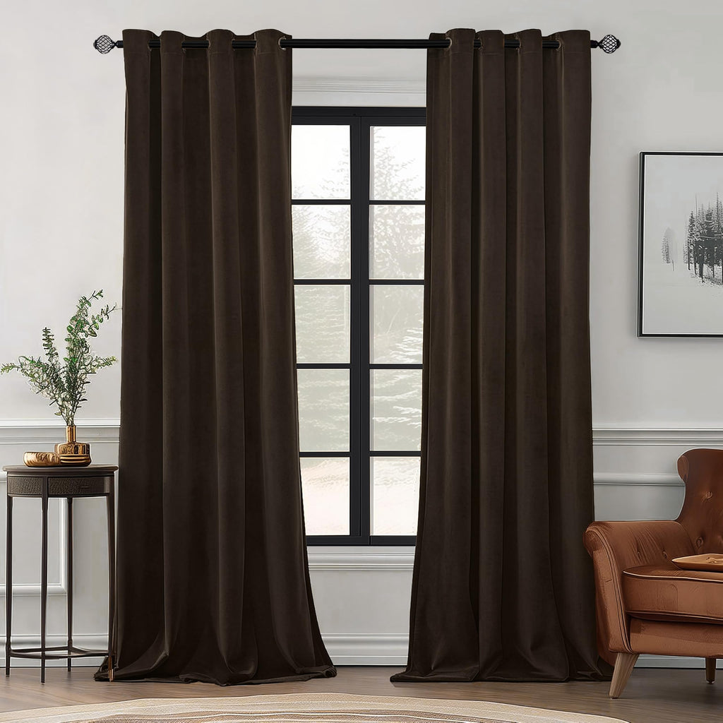 MIULEE Velvet Blackout Curtains Olive Green 52 x 96 Inch Length 2 Panels