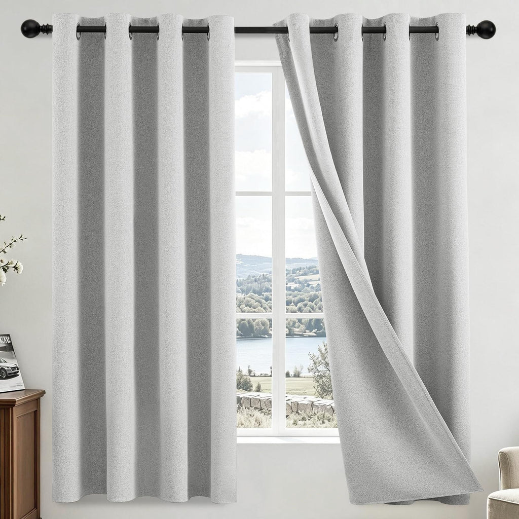 COSVIYA Grommet Blackout Room Darkening Navy Blue Curtains 84 inch Length