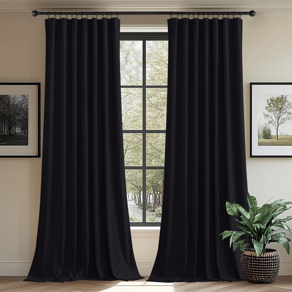 StangH Theater Red Velvet Curtains for Living Room Christmas Decor 2 Panels