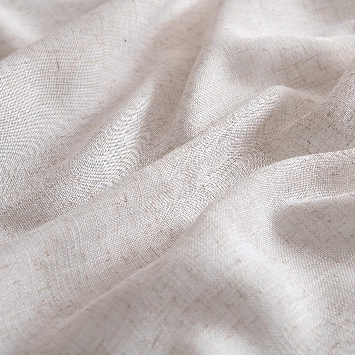 MIULEE Natural White Linen Curtains 52x96 Inch Long 2 Panels for Bedroom