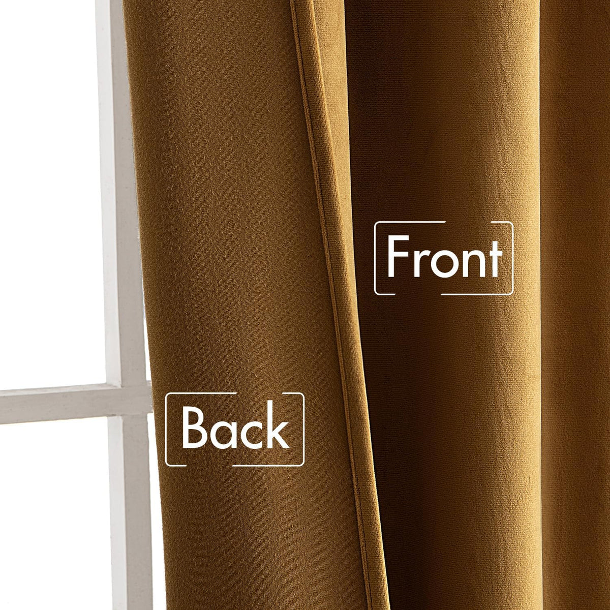 MIULEE Gold Velvet Curtains 52x84 inches Luxury Blackout Curtains