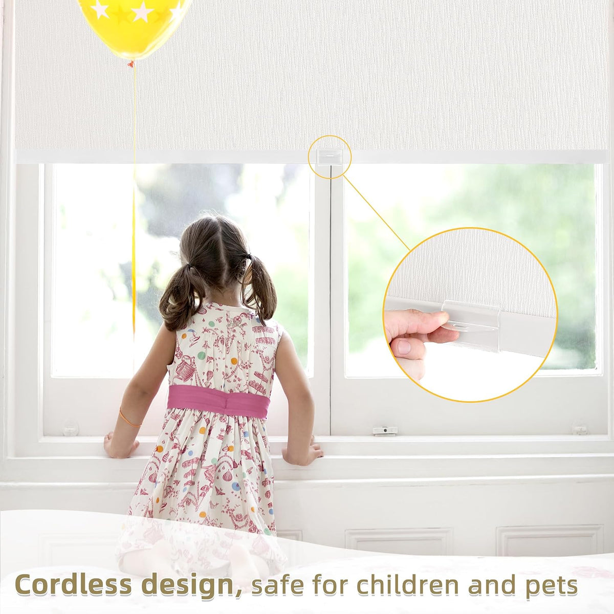 ChrisDowa Blackout Window Shades, Cordless Roller Blinds for Indoor Windows