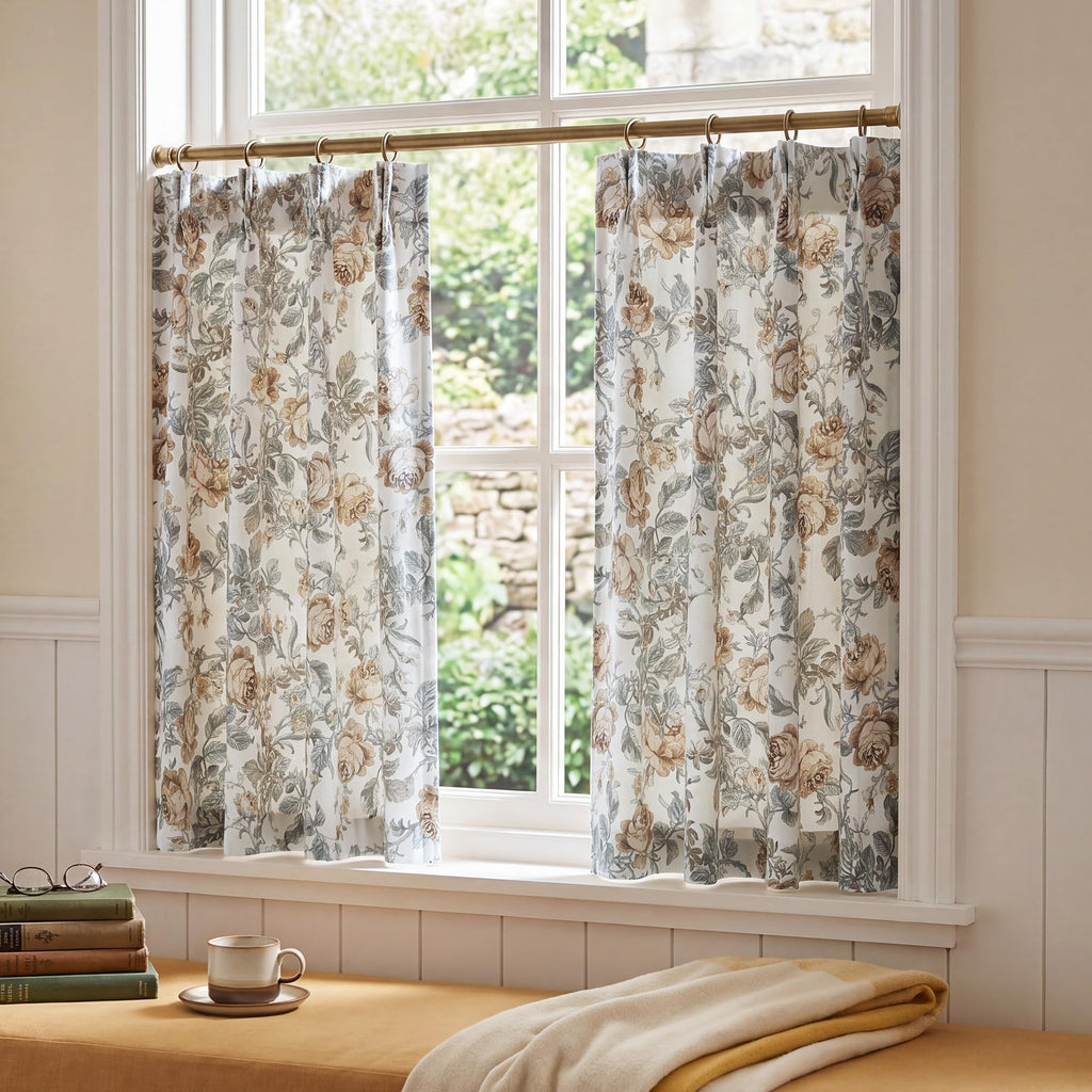 StangH Black Floral Vintage Curtains Luxury Velvet Drapes 96 Inch 2 Panels