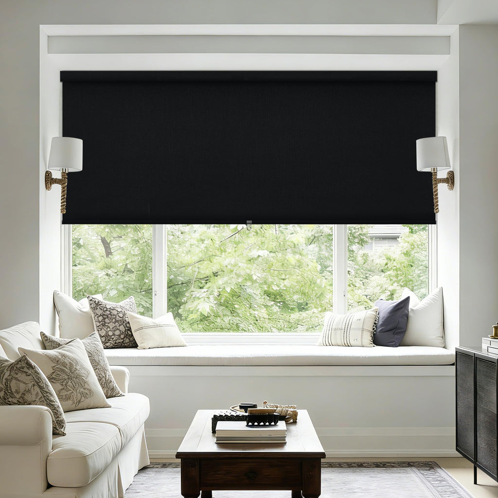Extra Wide Beige Roller Shades 100% Blackout Blinds for Large Window Bedroom Living Room Dining Free-Stop Cordless Thermal Insulated Black Out Shades with Valance, Room Darkening Blinds Oatmeal,72x72