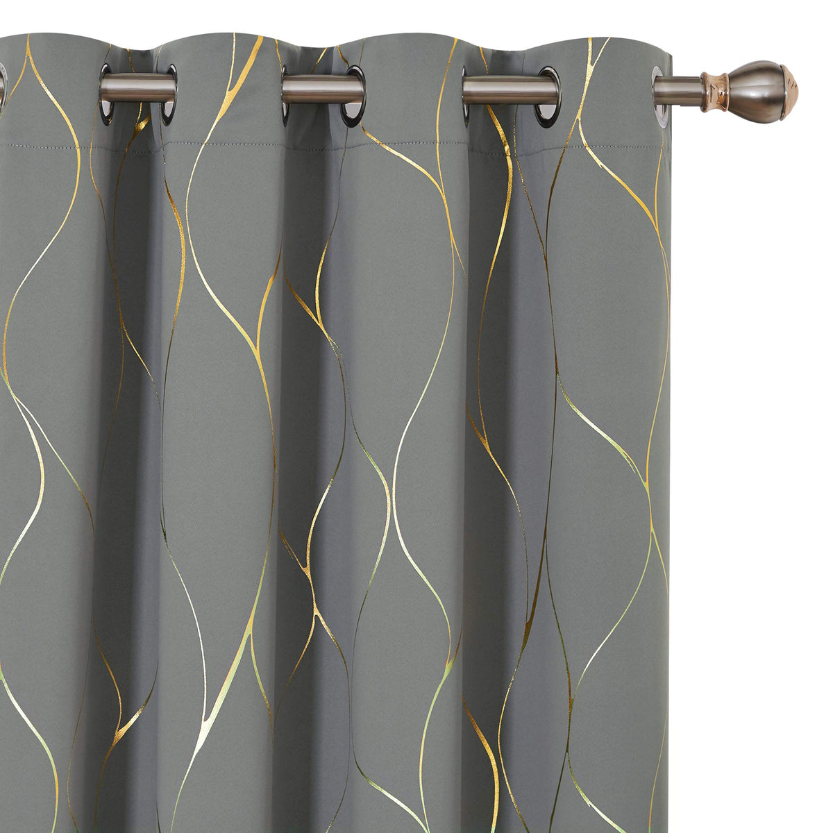 Deconovo Curtains for Living Room, Pattern Blackout Curtains 84 Inches Long