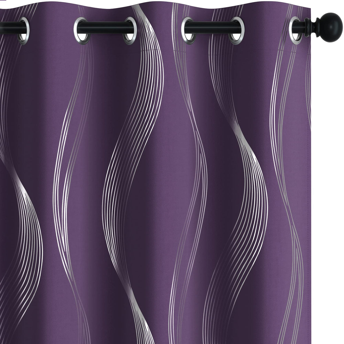 Deconovo Curtains for Living Room, Pattern Blackout Curtains 84 Inches Long