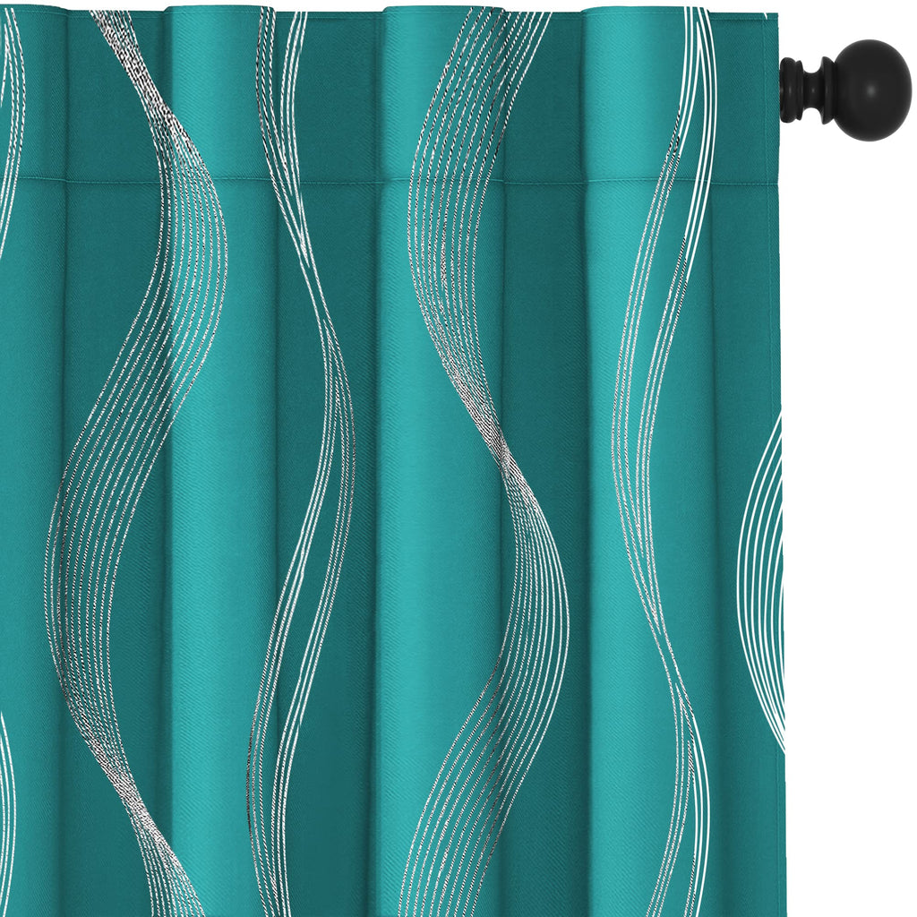 Deconovo Curtains for Living Room, Pattern Blackout Curtains 84 Inches Long