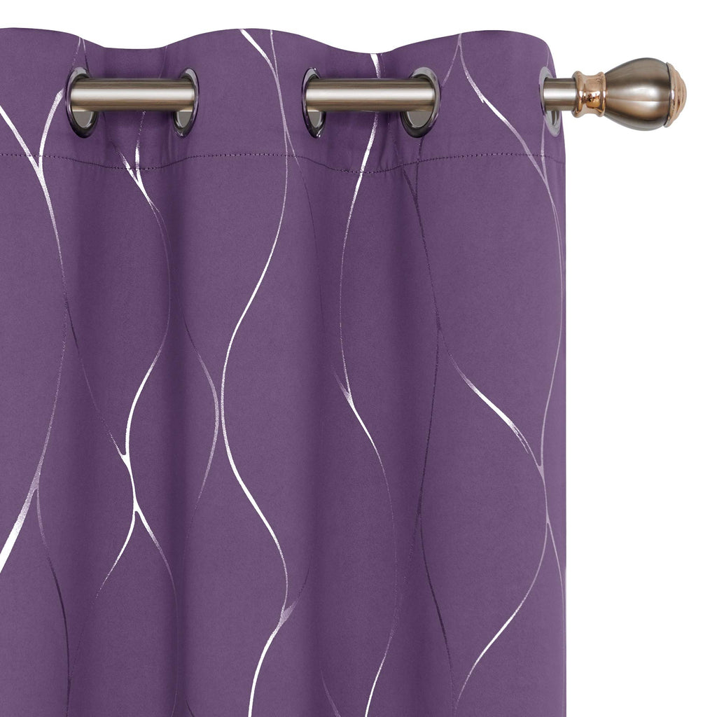 Deconovo Curtains for Living Room, Pattern Blackout Curtains 84 Inches Long