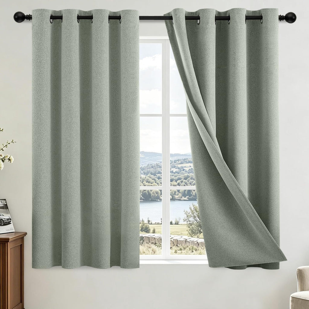 COSVIYA Grommet Blackout Room Darkening Navy Blue Curtains 84 inch Length