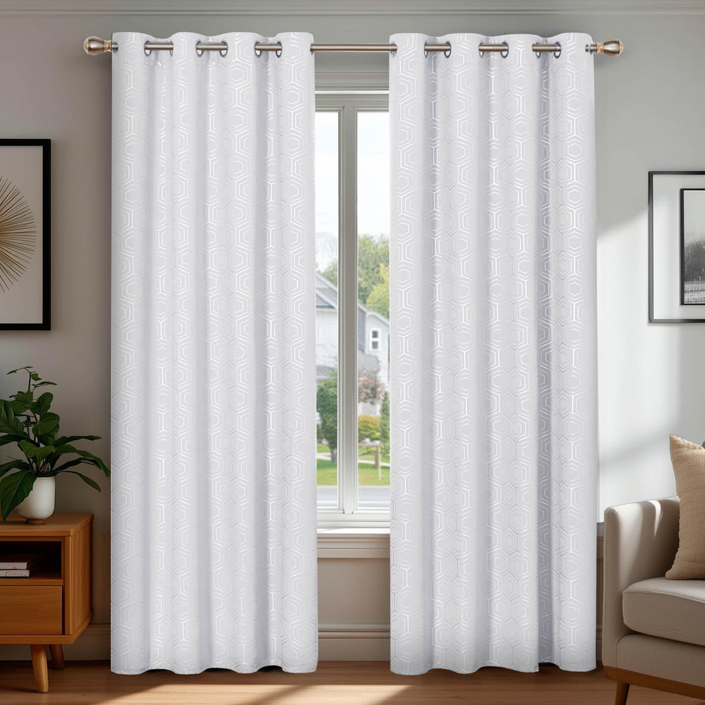 Deconovo Curtains for Living Room, Pattern Blackout Curtains 84 Inches Long