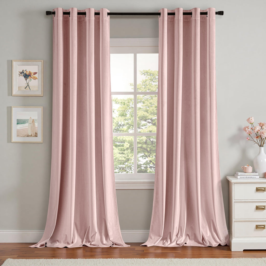 MIULEE Velvet Blackout Curtains Olive Green 52 x 96 Inch Length 2 Panels