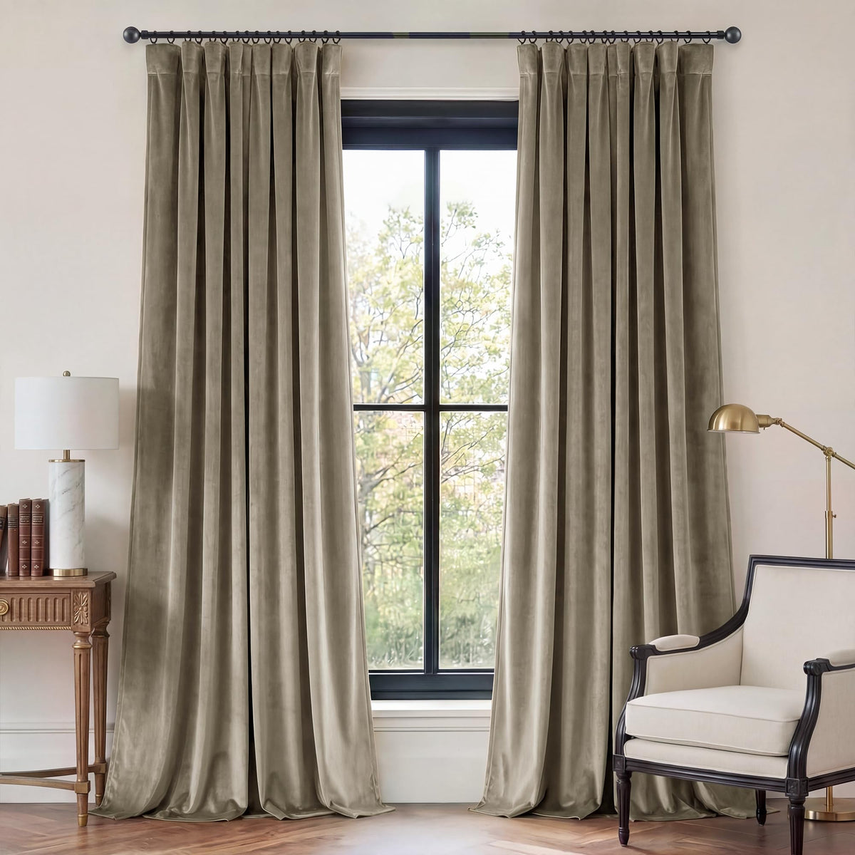StangH Theater Red Velvet Curtains for Living Room Christmas Decor 2 Panels