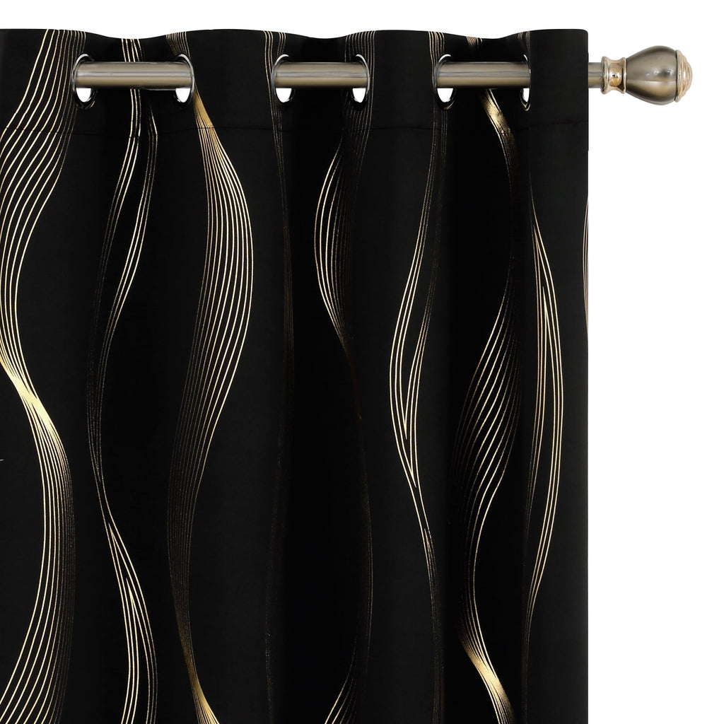 Deconovo Curtains for Living Room, Pattern Blackout Curtains 84 Inches Long