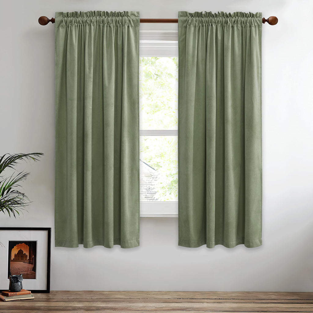 StangH Theater Red Velvet Curtains for Living Room Christmas Decor 2 Panels
