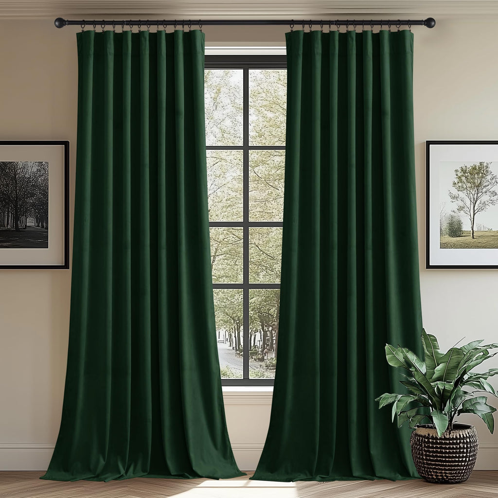 StangH Theater Red Velvet Curtains for Living Room Christmas Decor 2 Panels