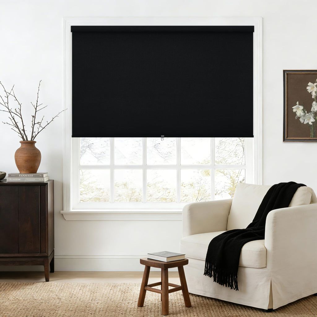 Extra Wide Beige Roller Shades 100% Blackout Blinds for Large Window Bedroom Living Room Dining Free-Stop Cordless Thermal Insulated Black Out Shades with Valance, Room Darkening Blinds Oatmeal,72x72