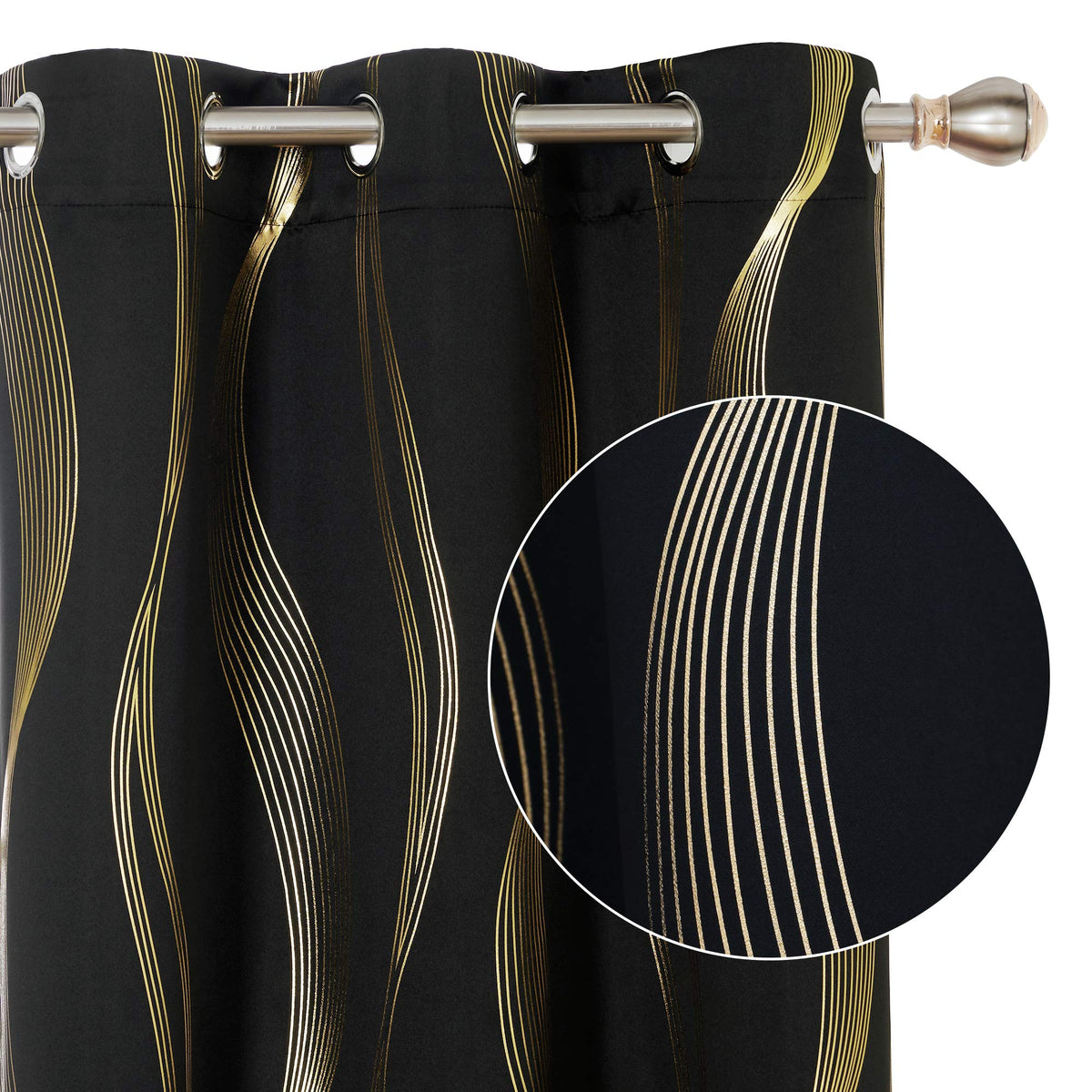 Deconovo Curtains for Living Room, Pattern Blackout Curtains 84 Inches Long