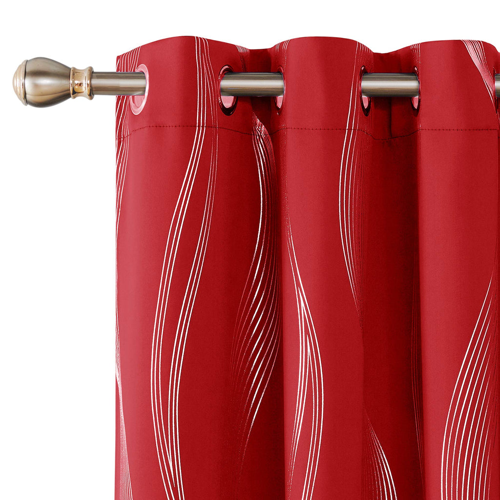 Deconovo Curtains for Living Room, Pattern Blackout Curtains 84 Inches Long
