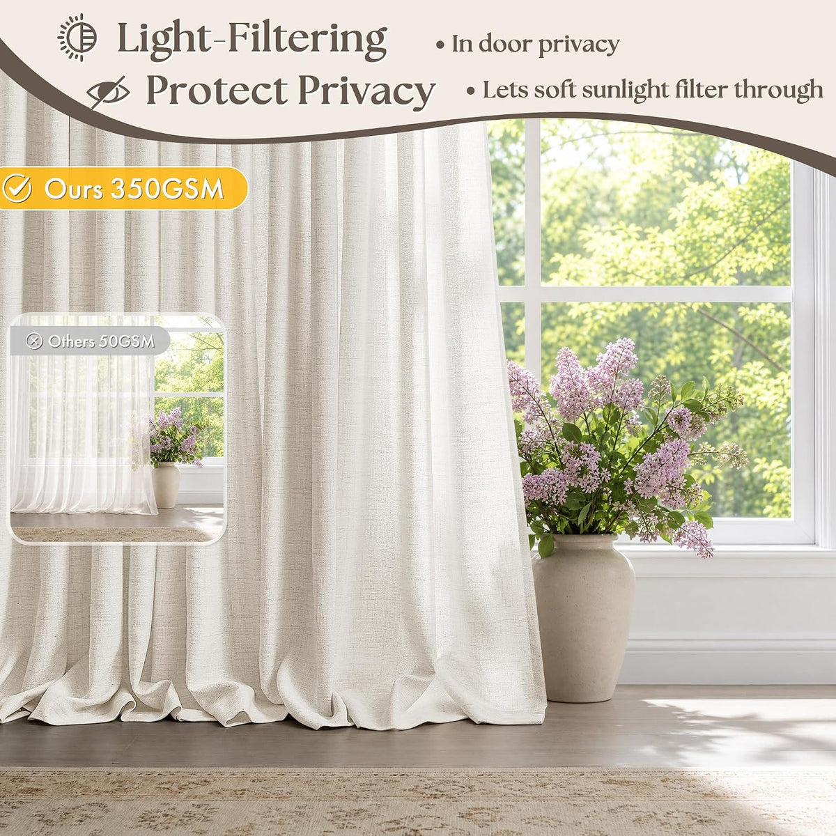 BILEEHOME W72xL108 Inch Extra Wide Curtains for Bedroom High Ceiling Drapes