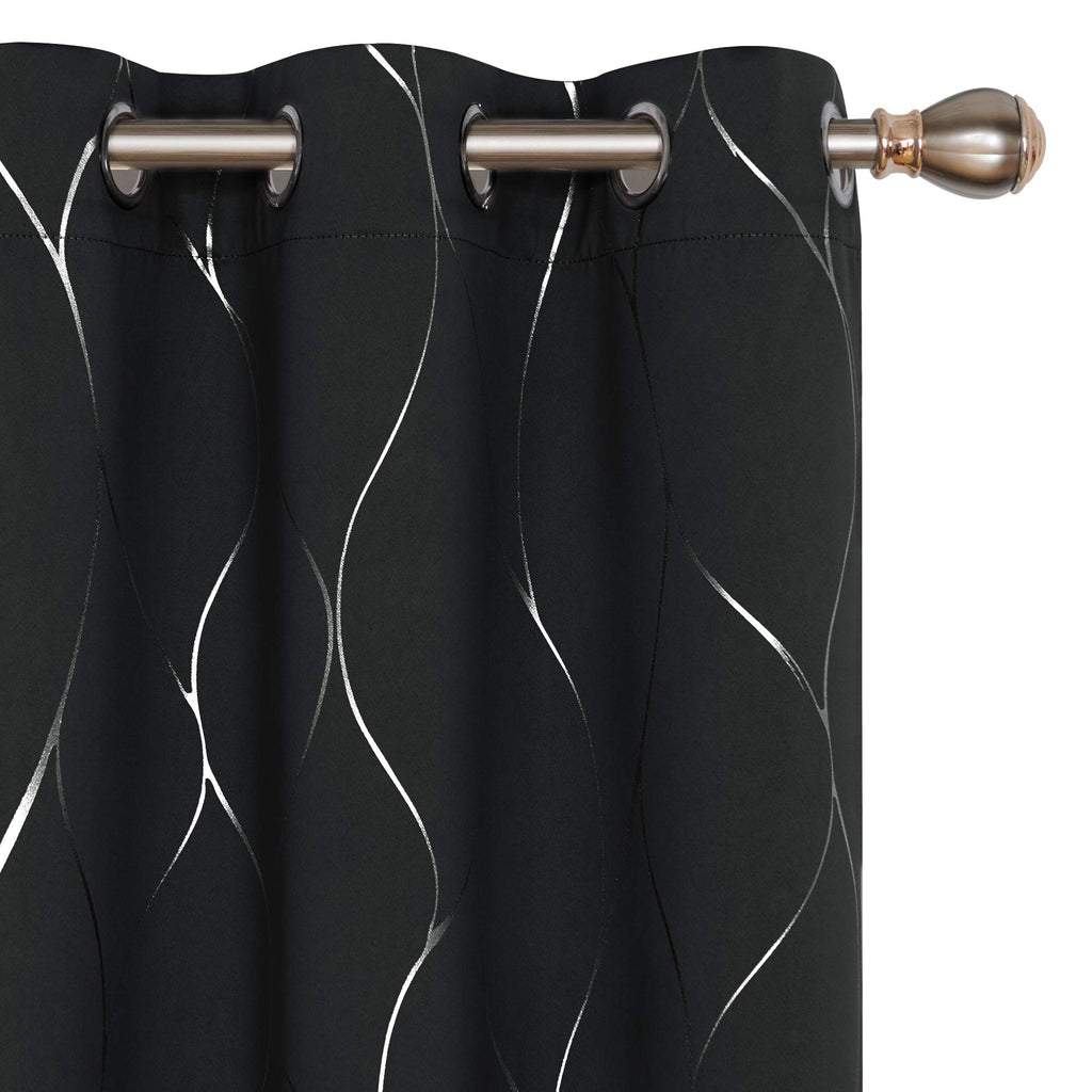 Deconovo Curtains for Living Room, Pattern Blackout Curtains 84 Inches Long