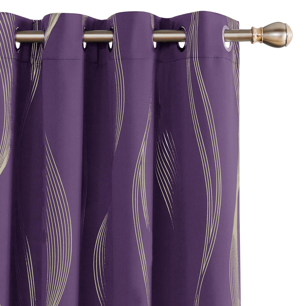 Deconovo Curtains for Living Room, Pattern Blackout Curtains 84 Inches Long
