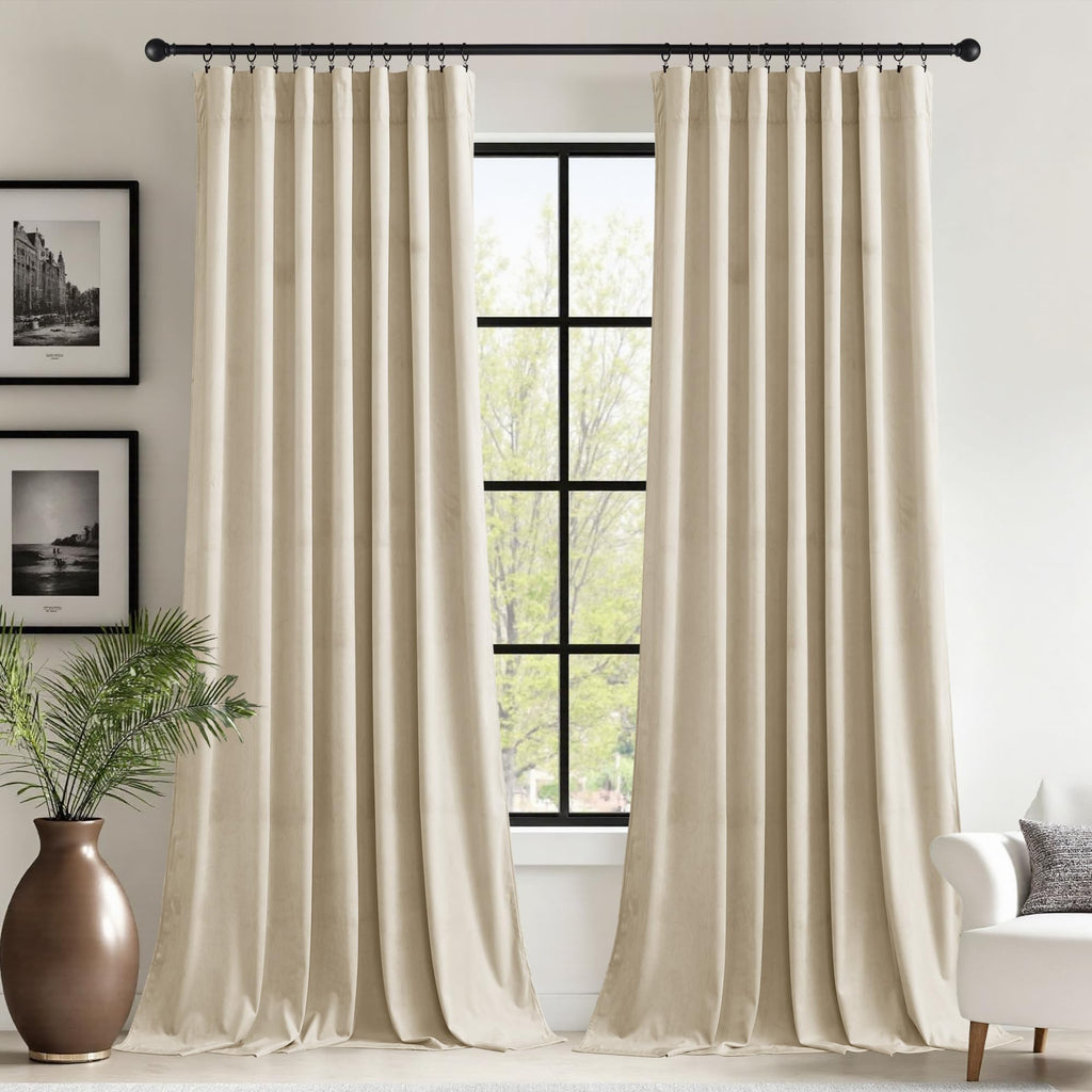 StangH Theater Red Velvet Curtains for Living Room Christmas Decor 2 Panels