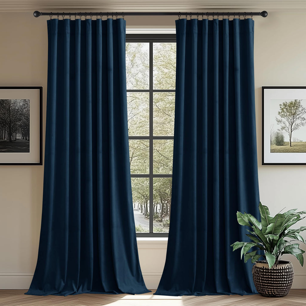 StangH Theater Red Velvet Curtains for Living Room Christmas Decor 2 Panels