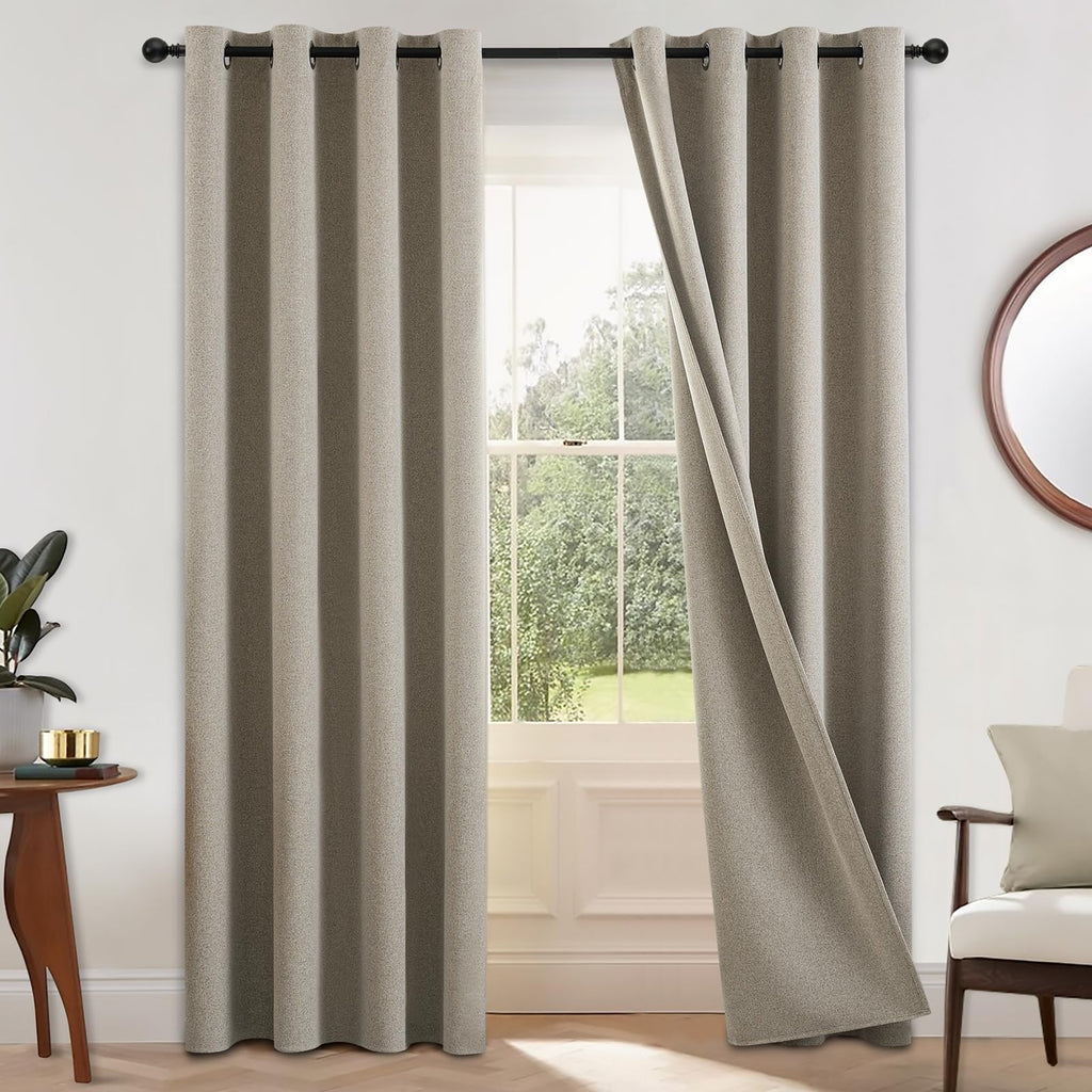 COSVIYA Grommet Blackout Room Darkening Navy Blue Curtains 84 inch Length