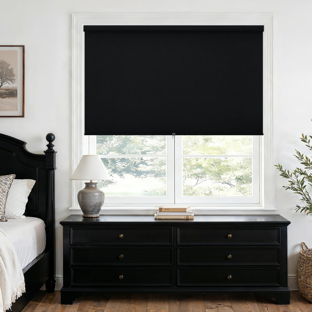 Extra Wide Beige Roller Shades 100% Blackout Blinds for Large Window Bedroom Living Room Dining Free-Stop Cordless Thermal Insulated Black Out Shades with Valance, Room Darkening Blinds Oatmeal,72x72