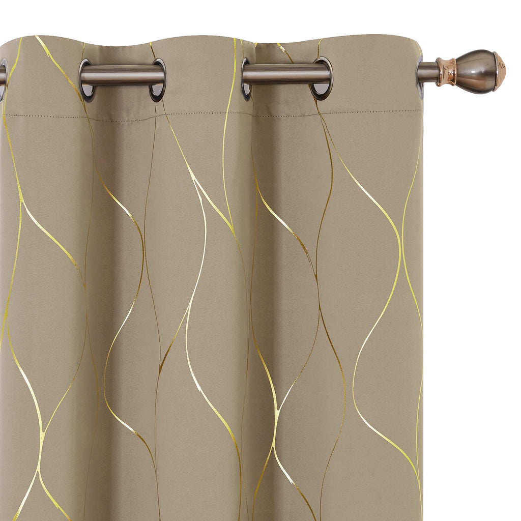 Deconovo Curtains for Living Room, Pattern Blackout Curtains 84 Inches Long