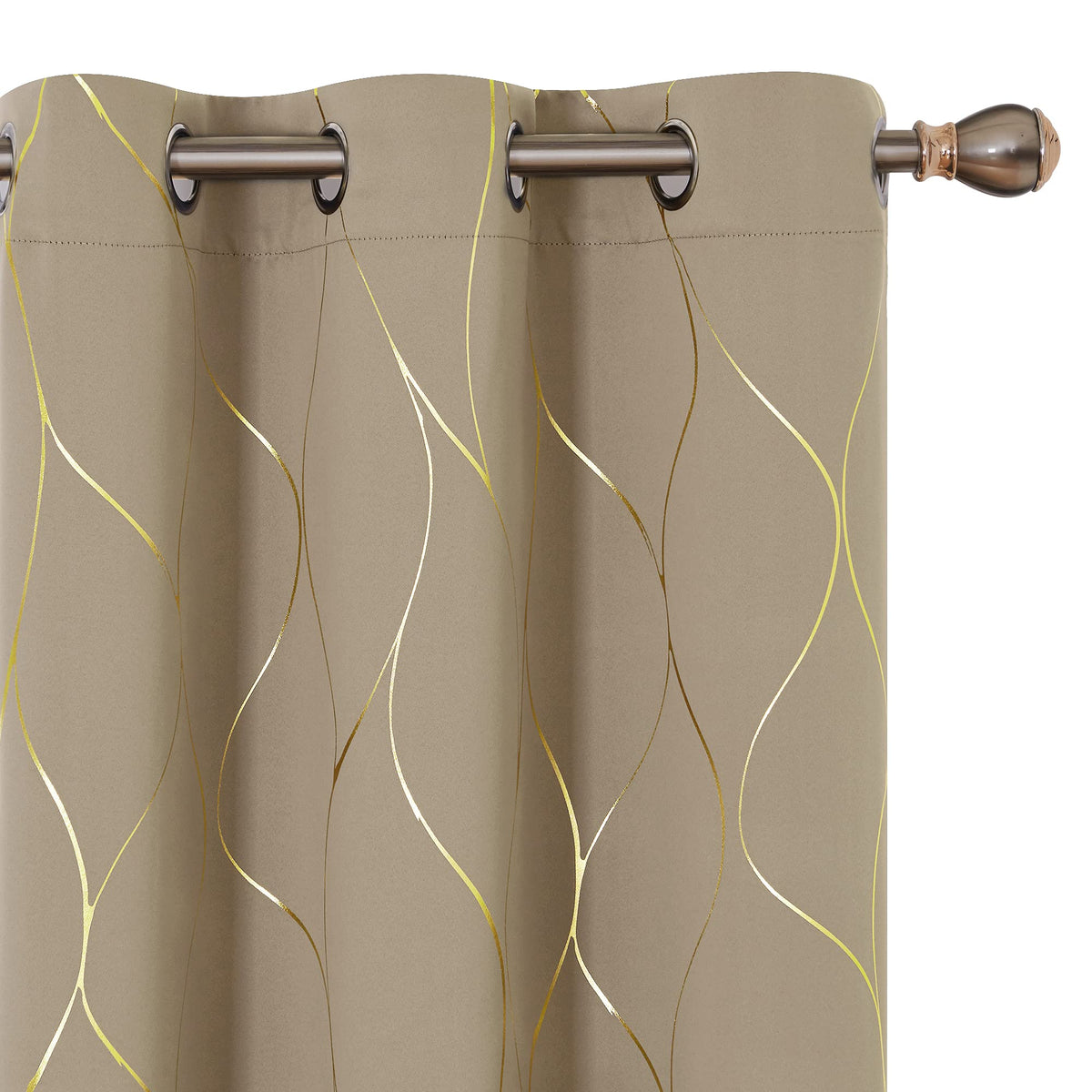 Deconovo Curtains for Living Room, Pattern Blackout Curtains 84 Inches Long