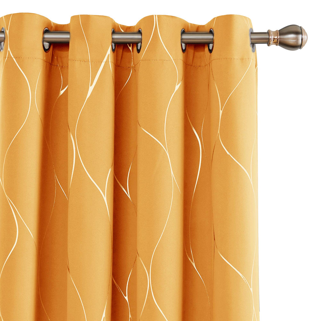 Deconovo Curtains for Living Room, Pattern Blackout Curtains 84 Inches Long