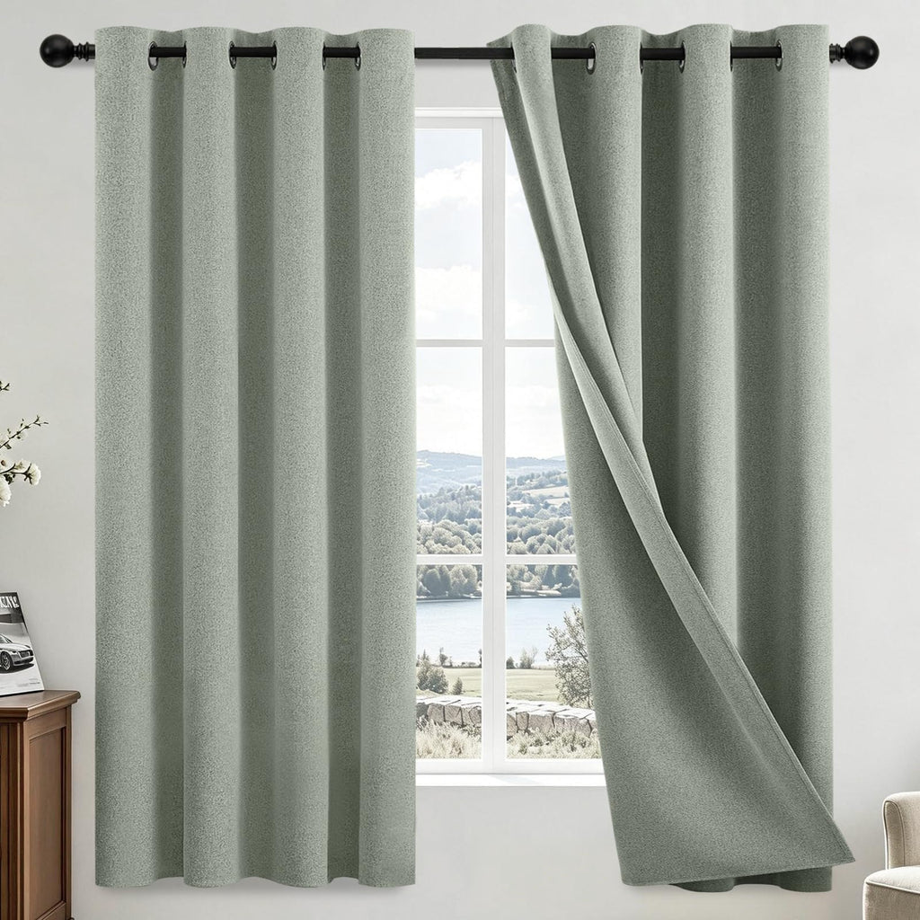 COSVIYA Grommet Blackout Room Darkening Navy Blue Curtains 84 inch Length