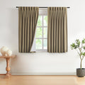 Vision Home Natural Pinch Pleated Full Blackout Curtains Linen Blended Room Darkening Window Curtains 108 inch for Living Room Bedroom Thermal Insulated Pinch Pleat Drapes with Hooks 40" Wx108 Lx2