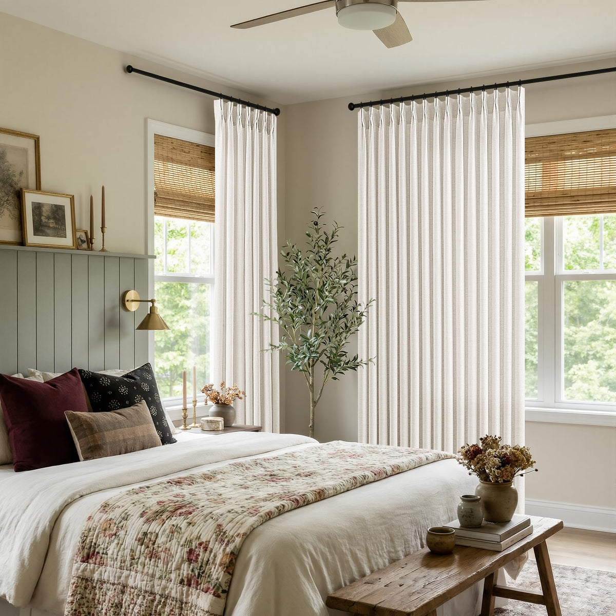 BILEEHOME W72xL108 Inch Extra Wide Curtains for Bedroom High Ceiling Drapes
