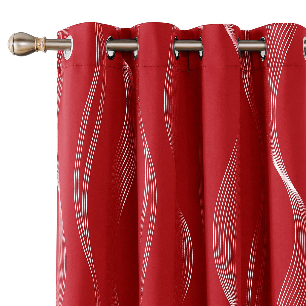 Deconovo Curtains for Living Room, Pattern Blackout Curtains 84 Inches Long