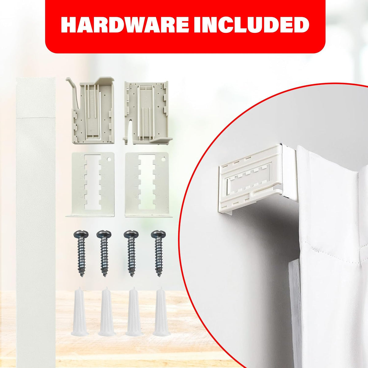 Amazing Drapery Hardware 2.5 Inch Wide Pocket Curtain Rod, 48-86 Inches