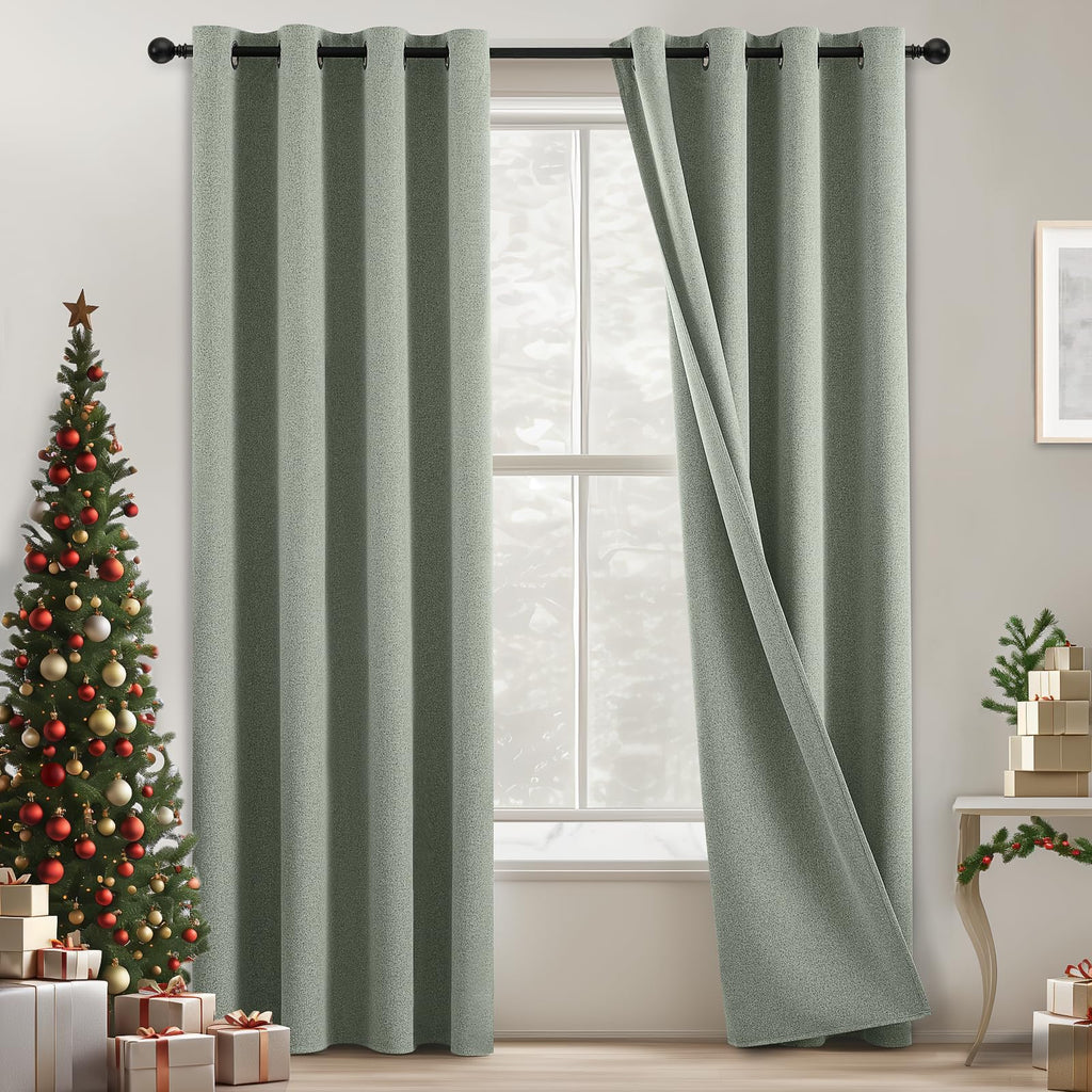 COSVIYA Grommet Blackout Room Darkening Navy Blue Curtains 84 inch Length