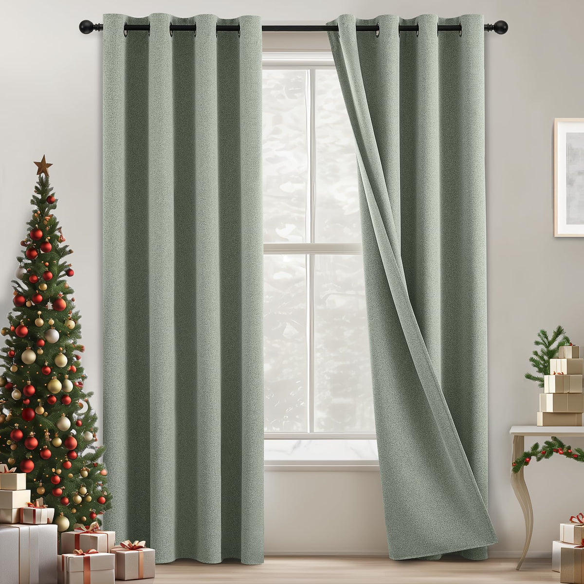COSVIYA Grommet Blackout Room Darkening Navy Blue Curtains 84 inch Length