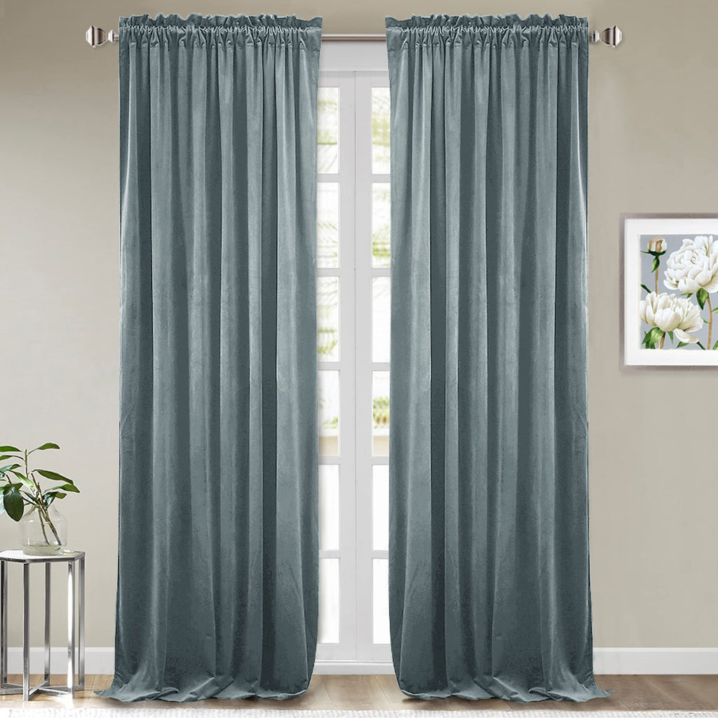 StangH Theater Red Velvet Curtains for Living Room Christmas Decor 2 Panels