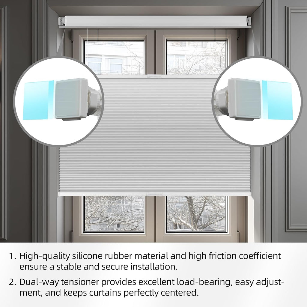 BERISSA Top Down Bottom Up Cordless Cellular Shades,Custom Size White Blackout