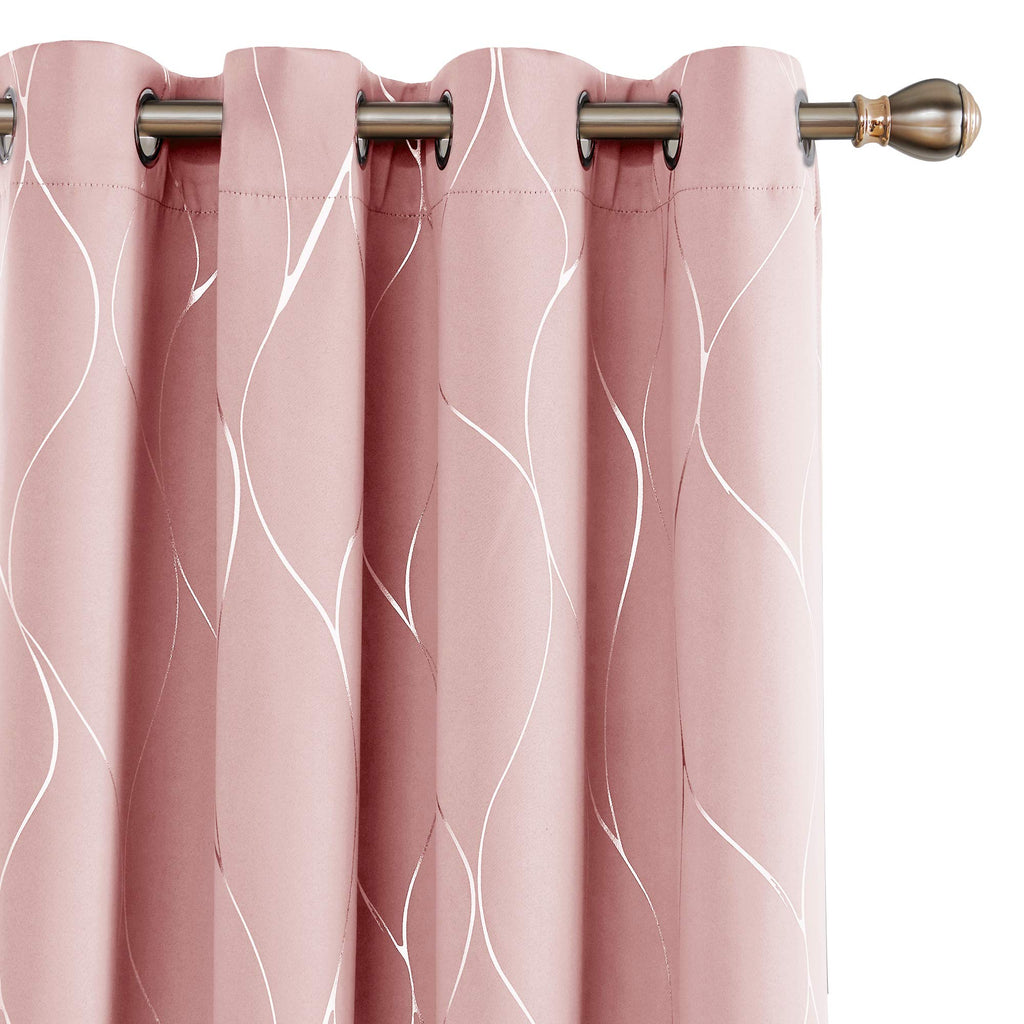Deconovo Curtains for Living Room, Pattern Blackout Curtains 84 Inches Long