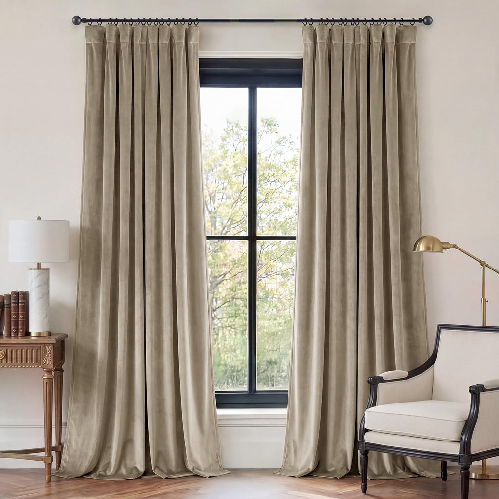 StangH Theater Red Velvet Curtains for Living Room Christmas Decor 2 Panels