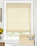 LazBlinds No Drill Bamboo Roman Shades, 22" W x 48" H, Star-Brown